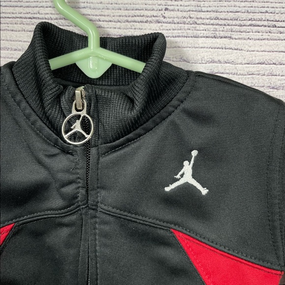 Nike Air Jordan Baby Infant Zip Up Jacket Hoodie Logo Sz 3-6 Months Black Red - Picture 5 of 5